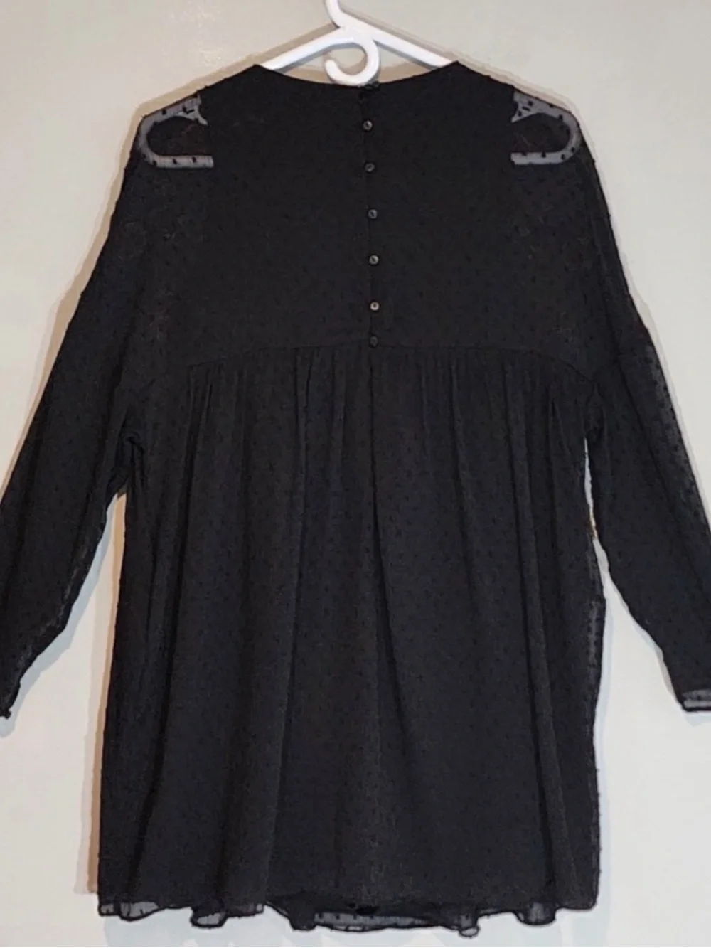 Zara Floral Embroidered Babydoll Mini Dress Size Small - Picture 6 of 9